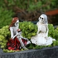 thumbnail image 4 of Glow Skeleton Couple - 2PC Posable Bride & Groom Halloween Decor with LED Base (Style F), 4 of 9