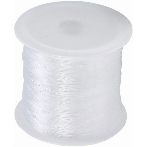 60 Yards Clear Invisible Craft Nylon Thread 0.35mm Monofilament Fishing Line Bead String Cord for Gemstone Jewelry DIY Making Bracelet Hanging Decoration Sewing Quilting Hair Weaving Clear