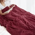 thumbnail image 4 of MerryLife Weighted Blanket Cover 48" X 72" Twin Size Heavy Blanket Cover Burgundy, 4 of 6