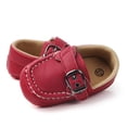 thumbnail image 2 of Splozh Newborn Shoes for Girls Baby Dress Shoes Walking Leather Shoes Round Toe Flat Solid Color Soft Sole Toddler Shoes Red,US 5, 2 of 7