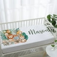 thumbnail image 6 of Custom Bedding Set,Personalized Name Baby Bedding Set,Lion Giraffe Theme Bedding 5 Pcs-Blanket Fitted Sheet Changing Pad Cover Wall Art,Ideal Nursery Decor Gift for Baby Girls Boys, 6 of 8