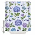 thumbnail image 2 of Purple Hydrangeas Waterproof Fabric Shower Curtain, Botanical Garden Flowers Shower Curtain for Bathroom Curtains Bathtubs Hotel Washable Shower Curtains with 12 Hooks Small 36x72in, 2 of 6