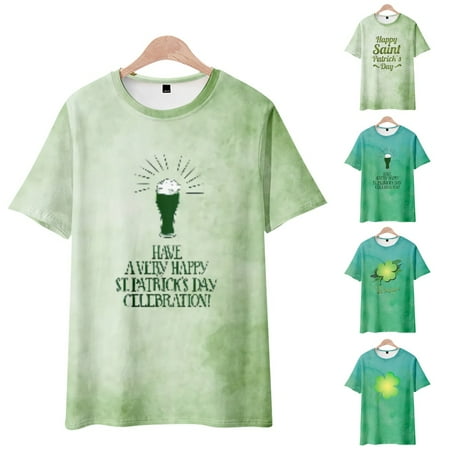 

LANLIN St. Patrick s Day Unisex Crewneck Tees Workout Shirts For Men Boys