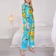 thumbnail image 3 of Picia World Map With Animals Landmarks Pattern Women’s Long-Sleeve Sleepwear Set - Soft 2-Piece Loungewear with Pockets, Comfy PJs for Relaxing Nights-XX-Large, 3 of 7
