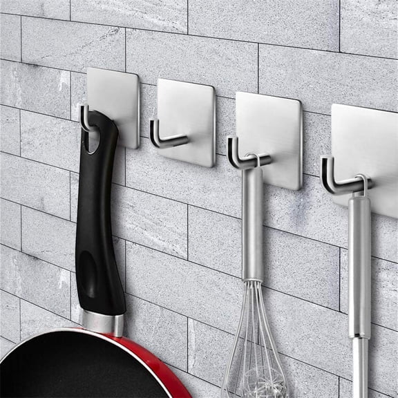 Jierger Self Adhesive Hook - Heavy Duty Hook, 304 Stainless Steel, Waterproof Wall Hanger, Stick on Robe & Towel Hooks for Hanging Coat Bag Cap Key, Bedroom Bathroom Kitchen Organizer Sticky Hook