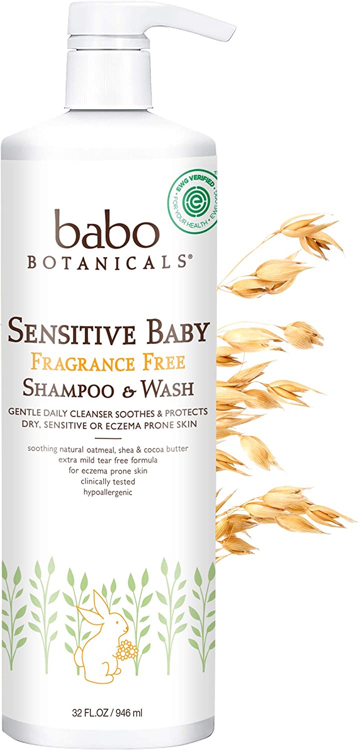 Babo Botanicals Sensitive Baby FragranceFree 2in1 Shampoo & Wash