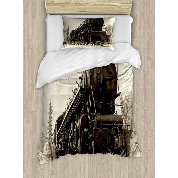Steam Engine Duvet Cover Set Twin Size, How To Steam Duvet Cover