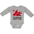 thumbnail image 3 of Inktastic Valentines Day Airplane Hearts Boys or Girls Long Sleeve Baby Bodysuit, 3 of 5