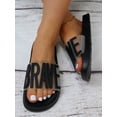 thumbnail image 4 of Women Letter Graphic Single Band Slides, Fashion Outdoor PVC Slides, 4 of 4