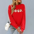 thumbnail image 6 of HOMBOM Christmas Sweatshirts for Women Essentials Red Santa Greflying Merry Long Sleeve Crewneck Ladies Sweatshirt, 6 of 6