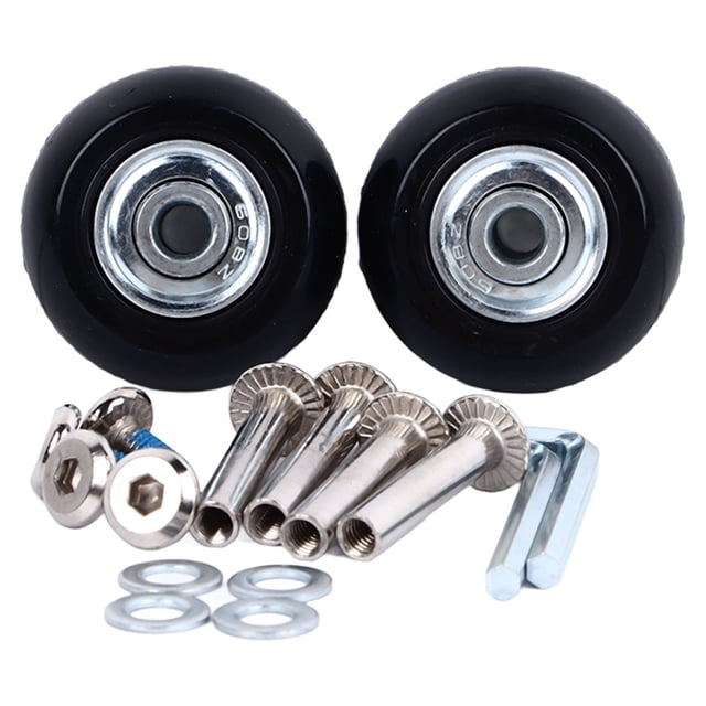 2Pcs Luggage Wheels Flexible Rotating Ultra Quiet Strong Rubber Metal Suitcase Caster With Screws For Replacement