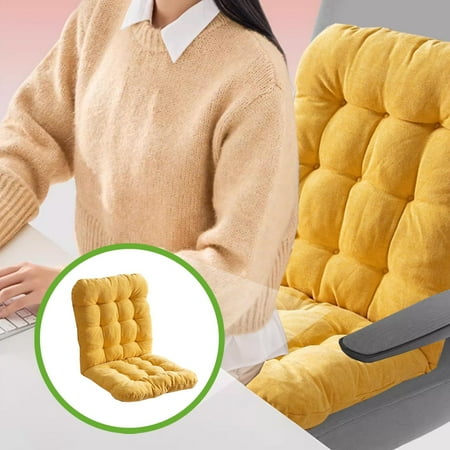 

SHEIGUANNI Thickened Seat Cushion with Elastic Bands - Breathable Office Chair Pad Non-Slip Back Support for Desk/Kitchen(15.75x31.5Inch Yellow)