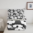 thumbnail image 5 of Homewish Watercolor Flowers Queen Comforter Set,Cute Floral Comforter Sets Queen,Gray White,Light Gray Reversible,3 Pieces,1 Comforter and 2 Pillowcases, 5 of 7