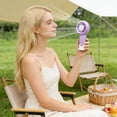 thumbnail image 6 of Mini Handheld Fan USB Rechargeable Portable Small Fan 3 Speed Settings Colorful Personal Cooling for Travel Outdoor by PALIFEUR, 6 of 7