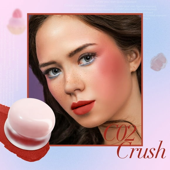 JLFNYA BLush for Cheeks,Jelly Lip Paste Matte Mist Velvet Lip Gloss Lip Gloss Easy-to-color Blush Cream