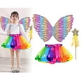 thumbnail image 3 of Girls Butterfly Wing Costume Fancy Dress up Fairy Princess Kids for Party Red, 3 of 9