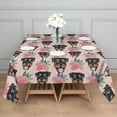 thumbnail image 3 of Rottweiler and Pioneer Flower Square Tablecloth,Waterproof Square Table Cover,Wipeable Spillproof Washable Table Cover for Home Kitchen Party Decor 60"x60"(152x152cm), 3 of 6