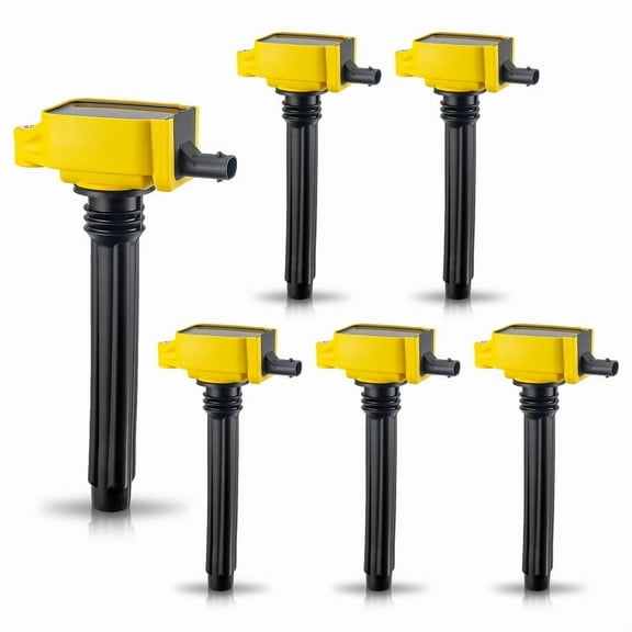 ISA Pack 6 Yellow Ignition Coil 3.6L V6 2011 2012 2013 2014 2015 2016 2017 2018 For Chrysler Jeep Dodge 300 Grand Cherokee Wrangler Charger Journey Durango Challenger Dart Replacement for  UF648