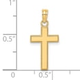 thumbnail image 3 of FJC Finejewelers 14k Yellow Gold Block Style Beaded Edge Cross Charm, 3 of 4