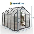thumbnail image 3 of 6×8FT Polycarbonate Greenhouse for Outdoors, Large Walk in Green House Kit and Winter Garden Planting, Enhanced Aluminum Green Houses for Outside to Protect Vegetables or Plants, 3 of 8