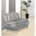 thumbnail image 1 of ViscoLogic Grandeur Luxury Pillow Top Tufted Premium Faux Leather Sofa, Couch For Home Office Living Room (Grey), 1 of 4