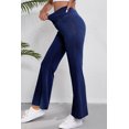 thumbnail image 3 of Women's Dusk Blue High Waist Flare Jeans with Crossed Waist - [ZhiHiMeRi] | (US 20-22)2XL, 3 of 12