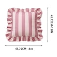thumbnail image 3 of Striped Velvet Ruffled Throw Pillow with Insert for Sofa Couch Bed – Soft Decorative Accent Pillow for Living Room and Bedroom, 3 of 8