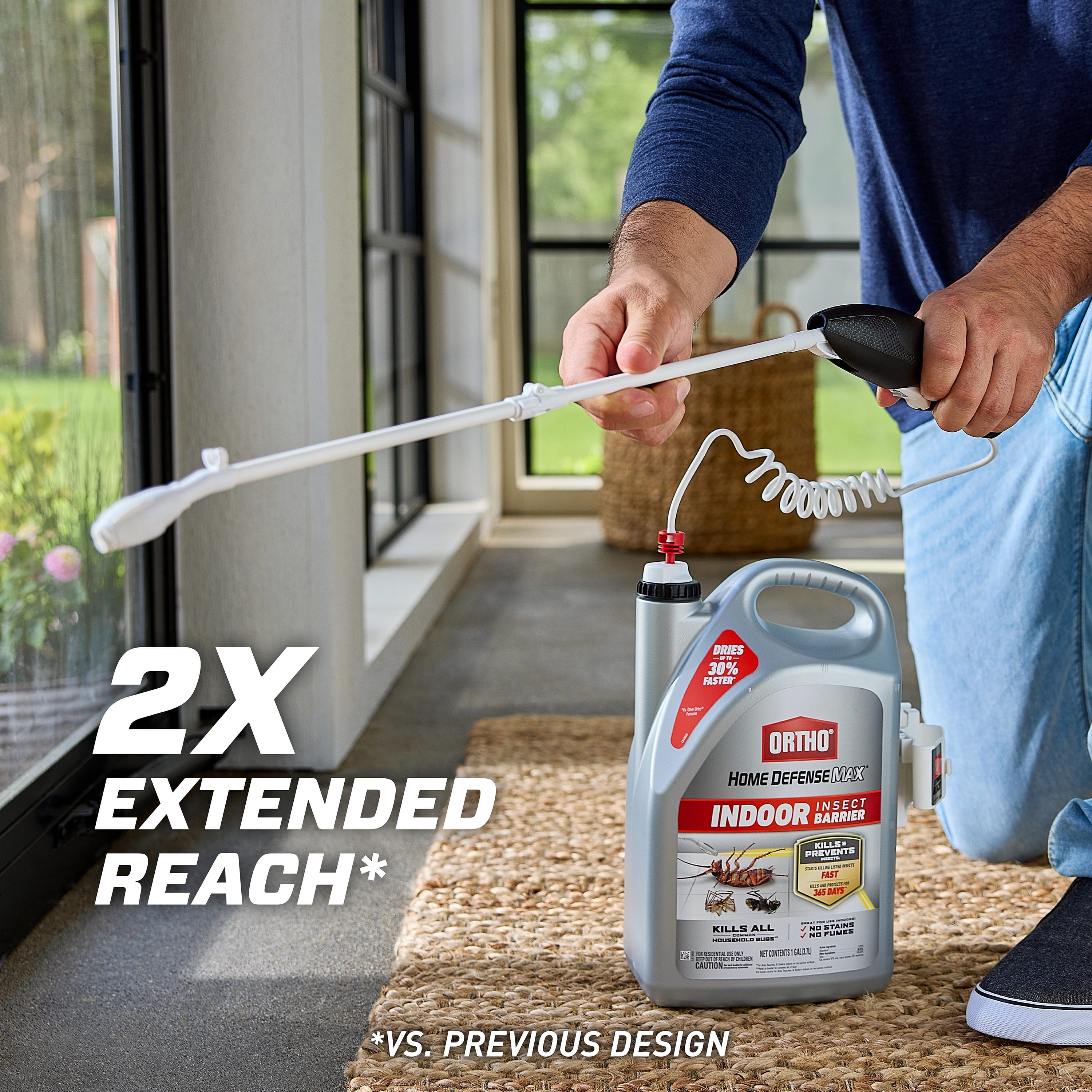 Ortho Home Defense Max Indoor Insect Barrier with Extended Reach Comfort Wand, 1 gal.