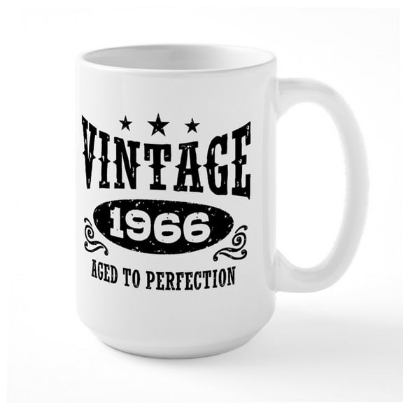 CafePress - Vintage 1966 Large Mug - 15 oz Ceramic Large White Novelty Mug