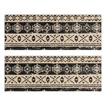 Kitchen Rugs Sets Of 2,Brown Geometric Triangle Square Pattern Anti Fatigue Kitchen Mat Rugs Non Slip Washable,Decorative Kitchen Floor Mats for Kitchen,Sink,Laundry,17"X47"