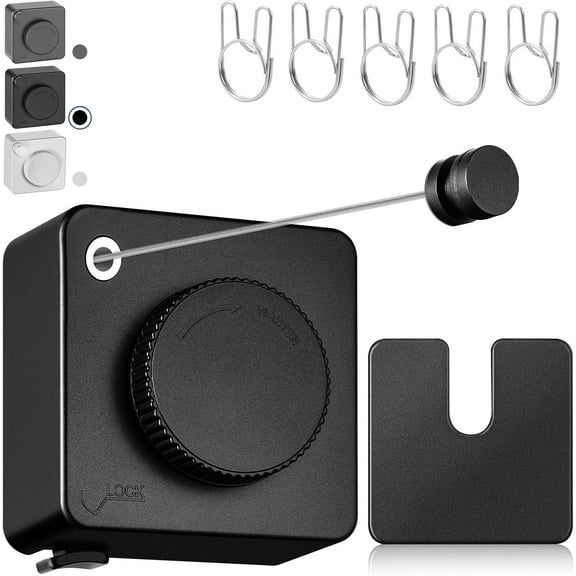 LZLINGMEI Retractable Clothesline Indoor, Non-Sagging Clothes Line Retracting Outdoors,15.6Ft Heavy Duty Clothes Drying Laundry Line, Wall Mounted Clothesline