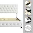 Homfa Full Size Faux Leather Storage Platform Bed Frame with 4 Drawers