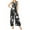 Black, variant on FashionStream Women's Flowy Floral Print Sleeveless Wide-Leg Jumpsuit with Elastic Waist