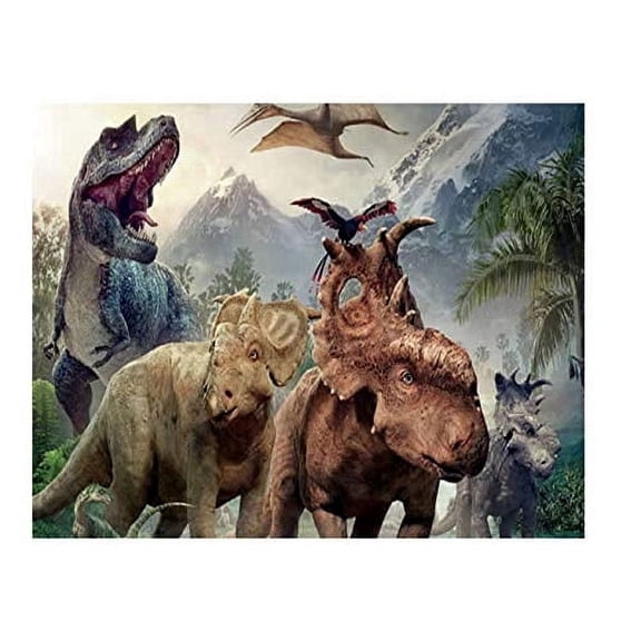 Dinosaurs Edible Image Icing Cake Topper for Quarter Sheet Cake, by TNCT