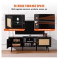 thumbnail image 5 of Rattan TV Stand for 65 inch TV, Boho Entertainment Center, Modern Console, Black, 5 of 7