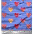thumbnail image 1 of Soimoi Blue Poly Georgette Fabric Stripe,Arrow & Heart Printed Craft Fabric by the Yard 52 Inch Wide, 1 of 3