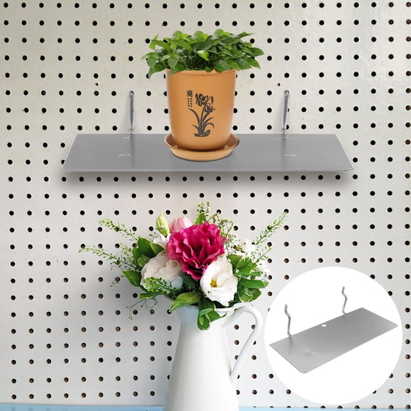 Minkissy 2Set Tool Room Peg Board Basket Brackets Silver Iron 17.00X7.50X4.50CM