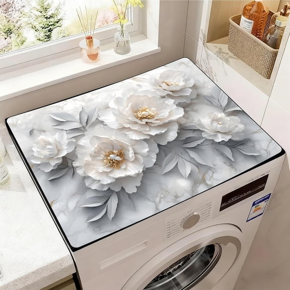 Washer and Dryer Covers for the Top, Non-slip Dryer Top Protector Mat, Dust-proof Washing Machine Cover, 23.6" x 19.7" (Luxury)