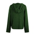 thumbnail image 7 of WENWU Women's Solid Color Hooded Sweater Autumn Winter Drawstring Knit Cardigan Outerwear Button Cardigan with Pockets Long Lightweight Cardigans for Women, 7 of 7