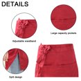 thumbnail image 2 of Apuakthei - Paquete de 2 delantales para bistró y cafetería, con 2 bolsillos grandes, medio delantal de cocina de largo medio de 30 x 23 pulgadas con lazos en la cintura, uniforme unisex duradero,, 2 of 5