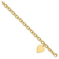 thumbnail image 3 of Auriga Fine Jewelry 14K Yellow Gold Engraveable Link Heart Charm Bracelet 8.5inch for Women, 3 of 4