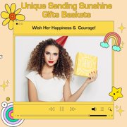 XEAZON Gift Baskets for Women, 10Pcs Unique Birthday Gifts for Women, Best Friend Birthday Christmas Gifts, Sending You Sunshine Gifts, Cheer Up Box for Sister Friendship, BRIGHTEN UP HER DAY!