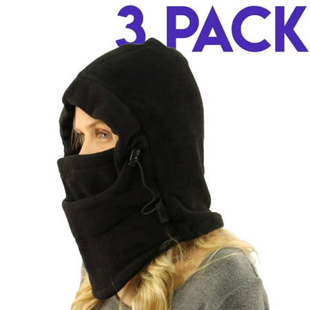 

Balaclava Fleece Hood Zero Degree Thermal Unisex Fleece Hoodie with Drawstring (3 Pack)