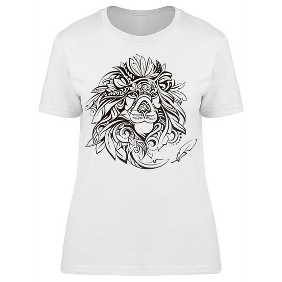 Head Of Lion Ornament T-Shirt Women -Image by Shutterstock, Female Small