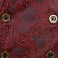 thumbnail image 3 of SWSMCLT Men's Steampunk Vest Outfit Tuxedo Brocade Waistcoat Gothic Western Sleeveless Red Small, 3 of 5