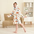 thumbnail image 2 of FORMRS Niños Bathrobe Unisex Hooded Robe Soft Plush Pajamas Sleepwear, Size 2-3T, Minimalist Geometric Pattern, 2 of 7