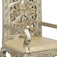 thumbnail image 3 of Mas 63 Inch Classic Throne Armchair- Floral Carvings- Crown Top- Gold, 3 of 5