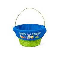Way To Celebrate Green Easter Basket with Blue Liner, 10"