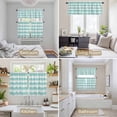 thumbnail image 6 of Aqua Striped Kitchen Curtains Sets for Windows 24 Inch Length, Rustic Farmhouse Stripes Rod Pocket Window Treatments Tier Curtains and Valances Set for Bedroom/Bathroom, 6 of 8