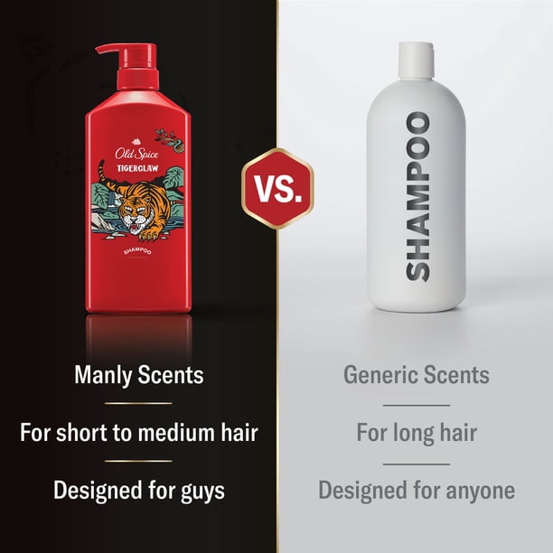 Old Spice Tiger Claw Shampoo for Men, Healthier, Fuller, More